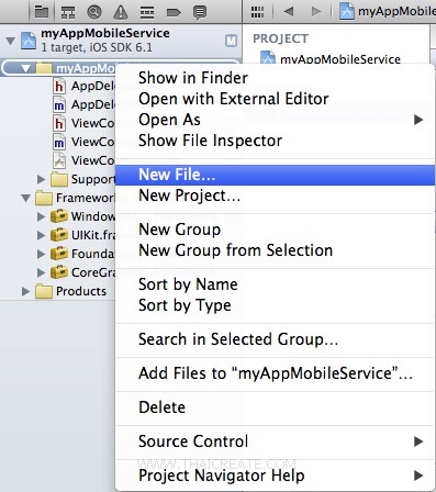 iOS/iPhone Mobile Services Create Table iOS/iPhone Mobile Services Create Table