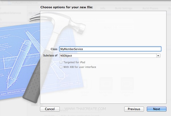 iOS/iPhone Mobile Services Create Table