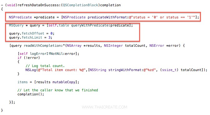 Refine Mobile Services queries with paging iOS Refine Mobile Services queries with paging iOS
