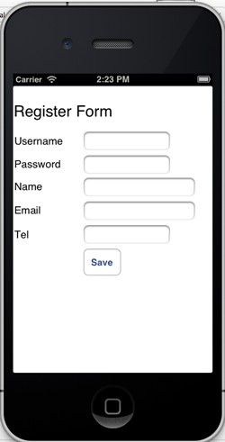 iOS Register Form