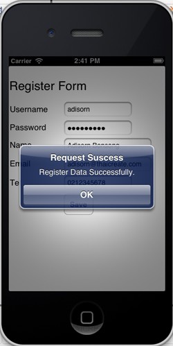 iOS Register Form iOS Register Form
