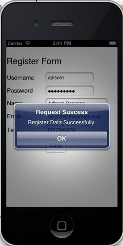 iOS Register Form