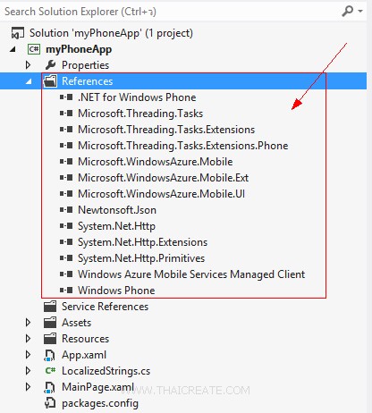 CreateWindows Phone(WP) Mobile Services Visual Studio