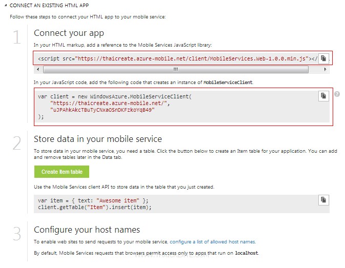 Azure Mobile Services HTML/JavaScript