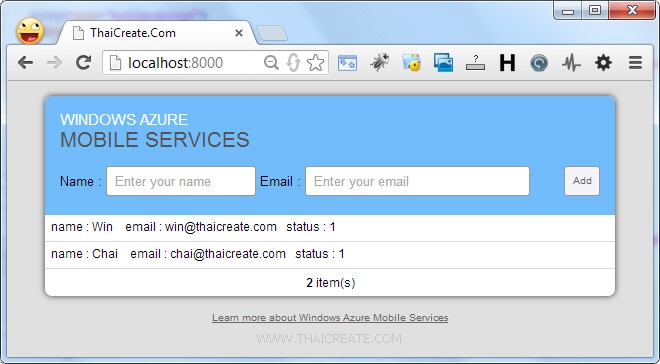 Azure Mobile Services HTML JavaScript