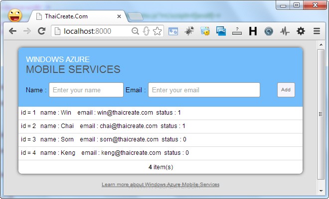  Refine Mobile Services queries with paging บน HTML และ JavaScript