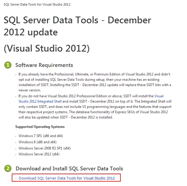 SQL Azure Database  Microsoft SQL Server Data Tools (SSDT) and Visual Studio 