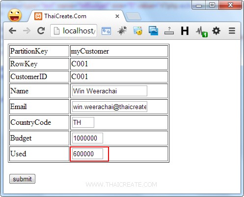 Table Storage และ Azure PHP SDK