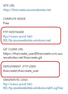 Windows Azure Upload Web Sites FTP
