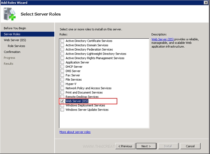 Install IIS Web Server TCP Port 80