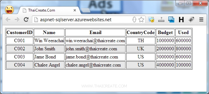 ASP.Net Web Site SQL Server Database