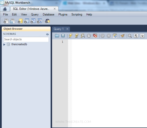 MySQL บน Windows Azure ด้วย MySQL Workbench MySQL บน Windows Azure ด้วย MySQL Workbench