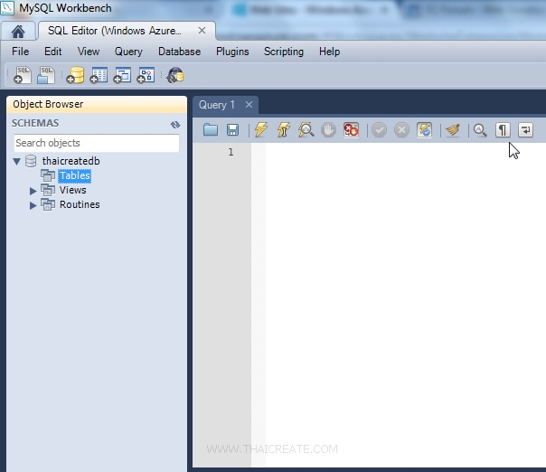 MySQL บน Windows Azure ด้วย MySQL Workbench MySQL บน Windows Azure ด้วย MySQL Workbench