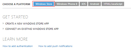 Windows Store App Azure Mobile Services