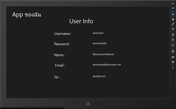 Windows Store App : Login User Password