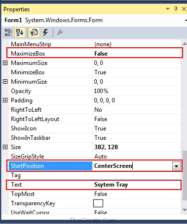 Windows Form Application and System Tray Icon