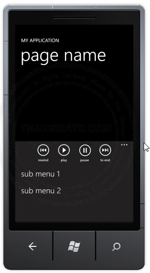 Windows Phone ApplicationBar Windows Phone ApplicationBar