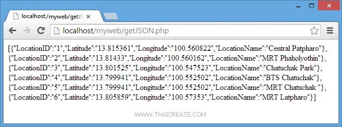 Windows Phone and Bing Maps Pushpin Location from JSON (PHP/MySQL)