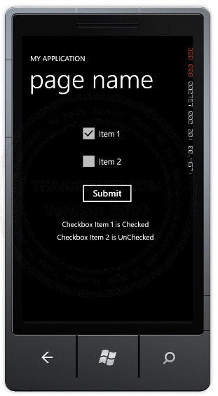 CheckBox - Windows Phone Controls