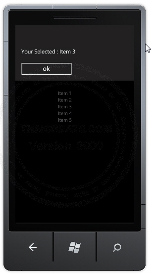 ListBox - Windows Phone Controls