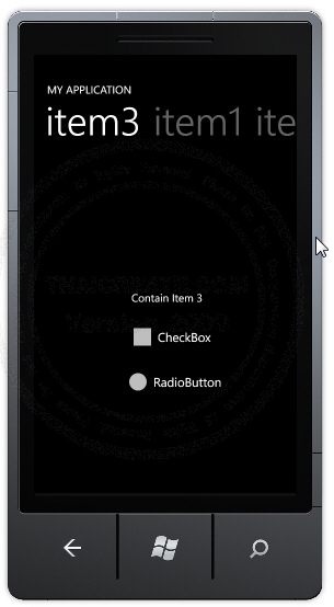 Pivot - Windows Phone Controls