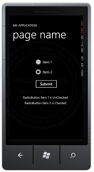 RadioButton - Windows Phone Controls RadioButton - Windows Phone Controls