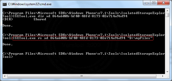 Windows Phone Copy Transfer file from PC Between Isolated Storage