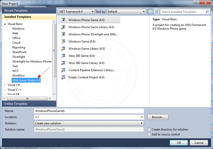 Windows Phone Create New Project Windows Phone Create New Project