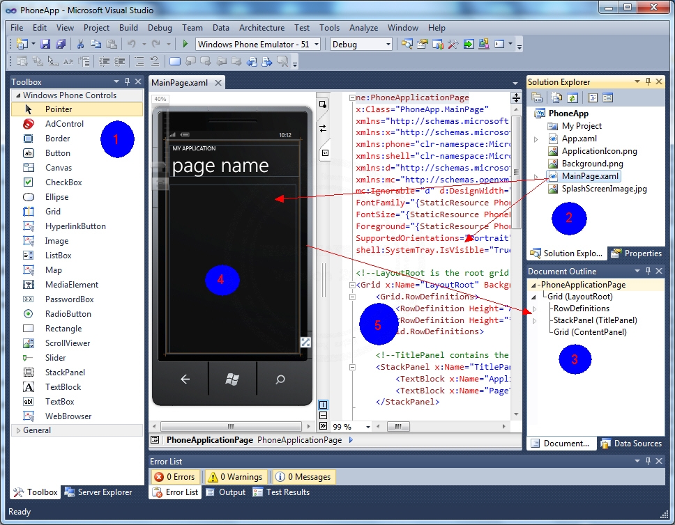 Windows Phone Create New Project