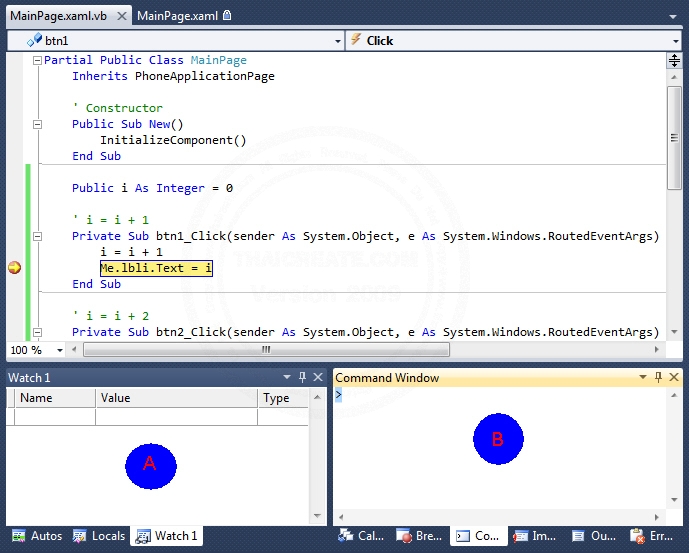 Windows Phone Visual Studio Debugging