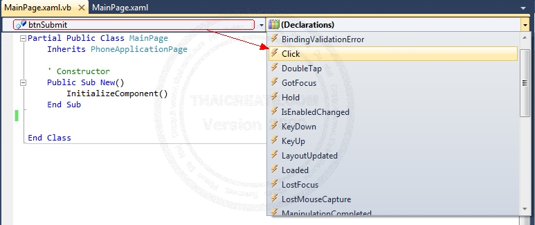 Windows Phone Event Handler XAML (Silverlight) Windows Phone Event Handler XAML (Silverlight)