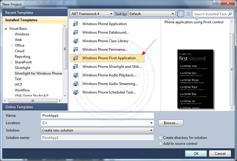 Windows Phone Pivot Windows Phone Pivot