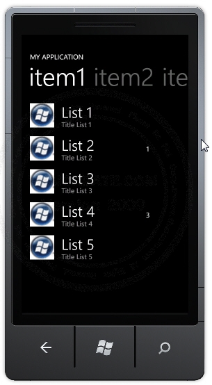 Windows Phone Pivot Windows Phone Pivot