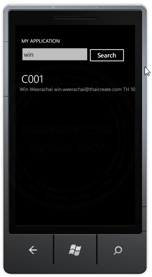 Windows Phone Search Data in Web Server Windows Phone Search Data in Web Server
