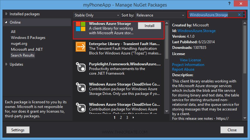 Windows Phone 8 and Windows Azure Storage