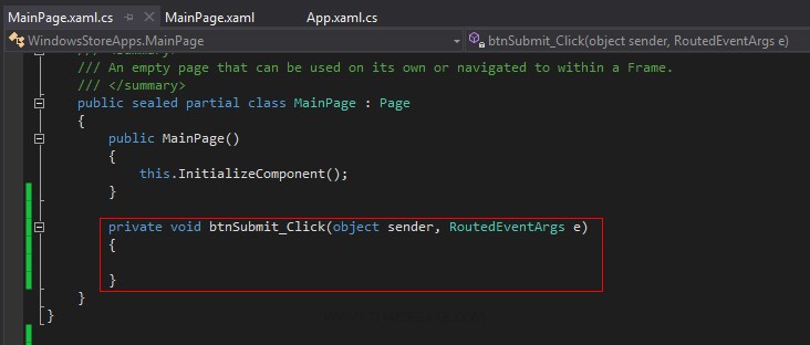 Windows Store Apps Event Handler Windows Store Apps Event Handler