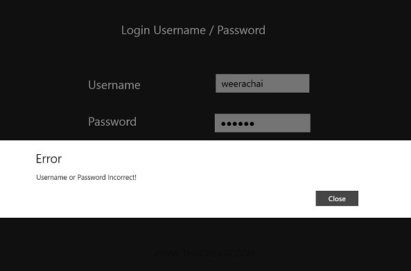 Windows Store App and Login Form (Web Services) - C#