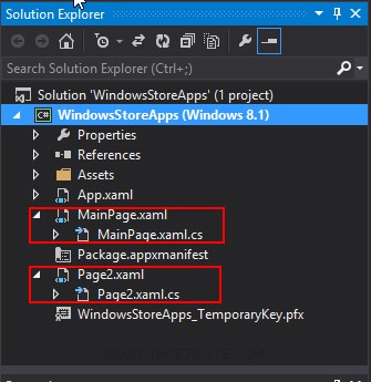 Windows Store App Parameters Page Windows Store App Parameters Page