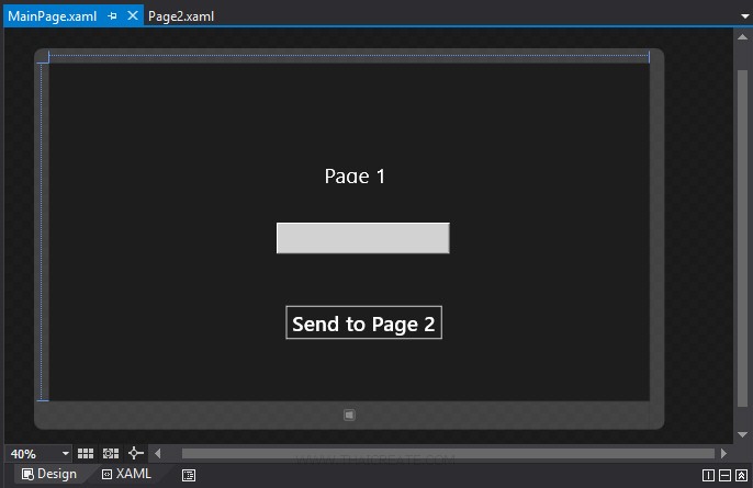 Windows Store App Parameters Page Windows Store App Parameters Page