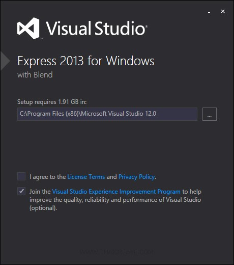Visual Studio 2013 Express for Windows ไว้สำหรับเขียน Windows Store App