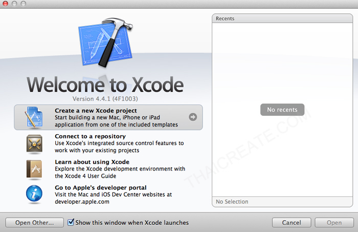 เริ่มต้นการสร้าง Project ของ iPhone และ iPad บน Xcode การทดสอบ Run บน ...