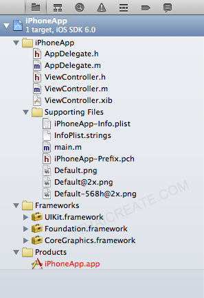 Xcode IDE Structure (iOS)